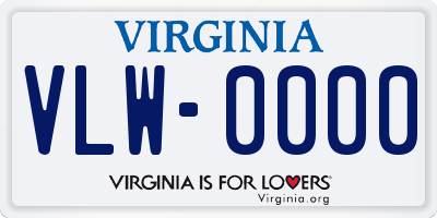 VA license plate VLW0000