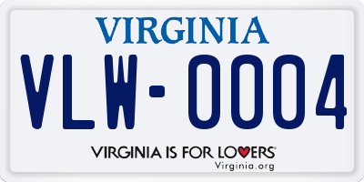 VA license plate VLW0004