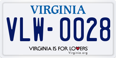 VA license plate VLW0028