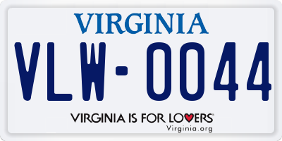 VA license plate VLW0044