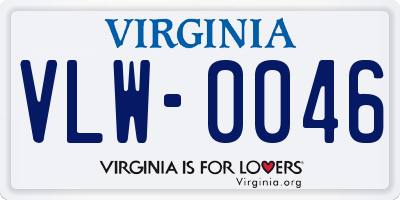 VA license plate VLW0046