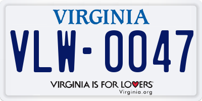 VA license plate VLW0047