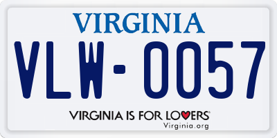 VA license plate VLW0057