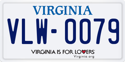 VA license plate VLW0079