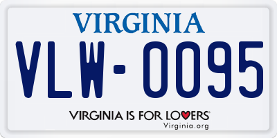 VA license plate VLW0095