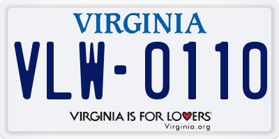 VA license plate VLW0110