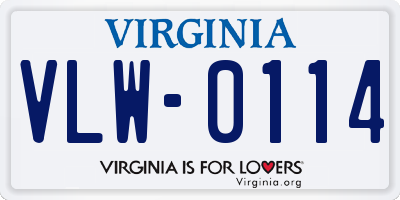 VA license plate VLW0114