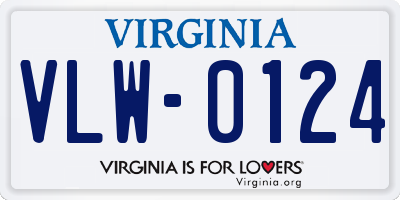 VA license plate VLW0124