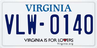 VA license plate VLW0140