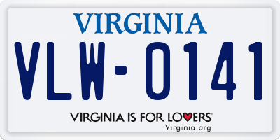 VA license plate VLW0141