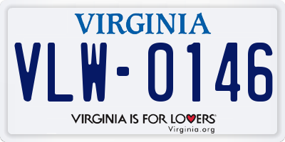 VA license plate VLW0146