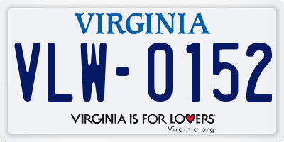 VA license plate VLW0152