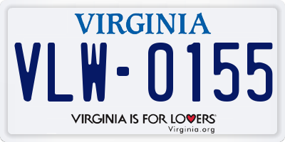 VA license plate VLW0155