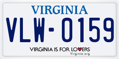 VA license plate VLW0159