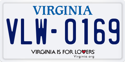 VA license plate VLW0169