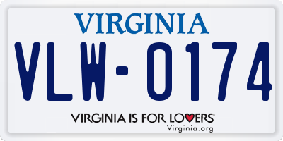 VA license plate VLW0174