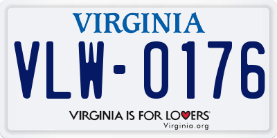 VA license plate VLW0176