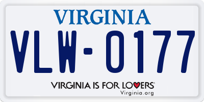 VA license plate VLW0177