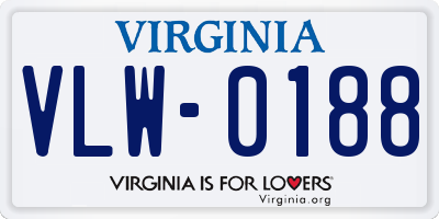 VA license plate VLW0188