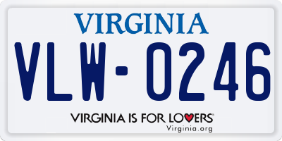 VA license plate VLW0246