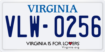 VA license plate VLW0256