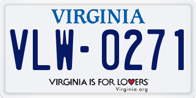 VA license plate VLW0271