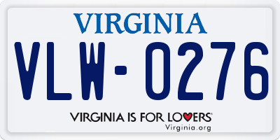 VA license plate VLW0276