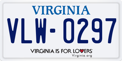 VA license plate VLW0297