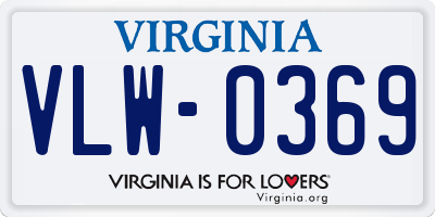 VA license plate VLW0369