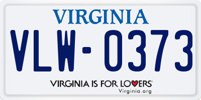 VA license plate VLW0373