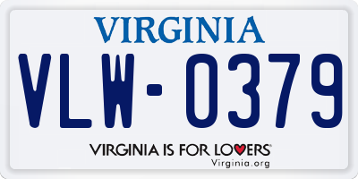 VA license plate VLW0379