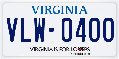 VA license plate VLW0400