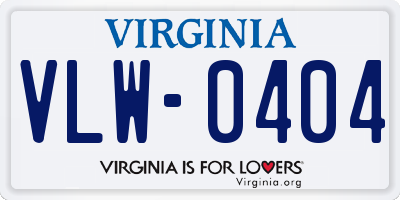 VA license plate VLW0404