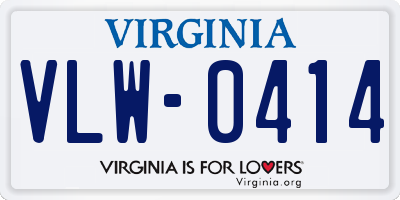 VA license plate VLW0414