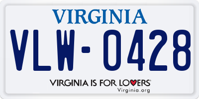 VA license plate VLW0428