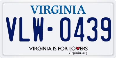 VA license plate VLW0439