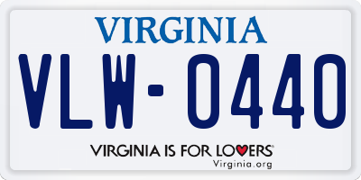 VA license plate VLW0440