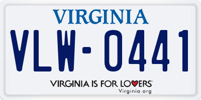 VA license plate VLW0441