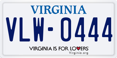 VA license plate VLW0444