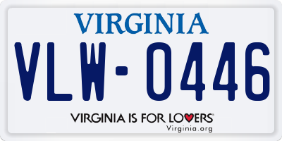 VA license plate VLW0446