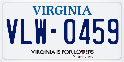 VA license plate VLW0459