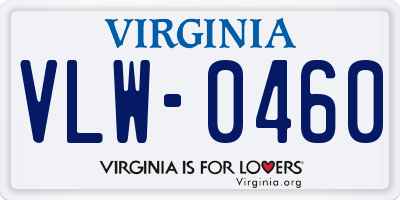 VA license plate VLW0460