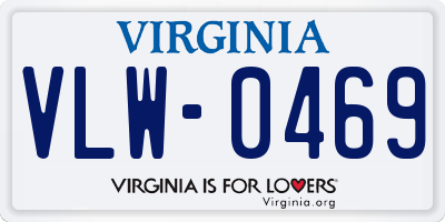 VA license plate VLW0469