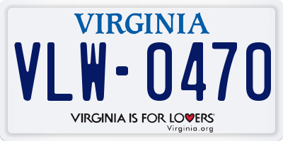 VA license plate VLW0470