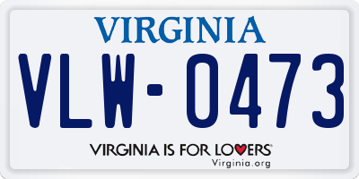 VA license plate VLW0473