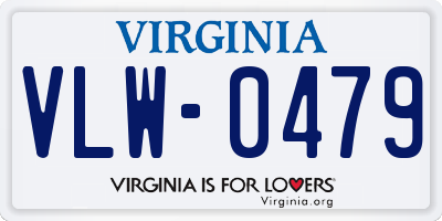 VA license plate VLW0479