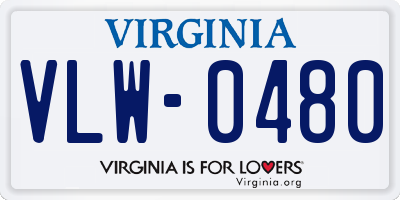 VA license plate VLW0480