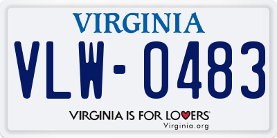 VA license plate VLW0483