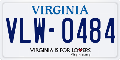 VA license plate VLW0484