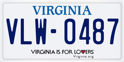 VA license plate VLW0487